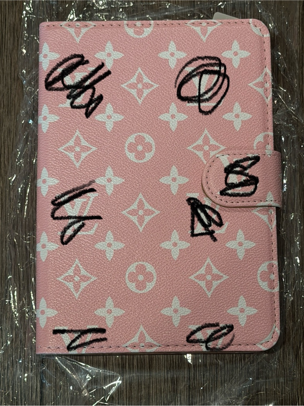 iPad mini 6!Pink Designer-Style Tablet Folio Case with Monogram Print